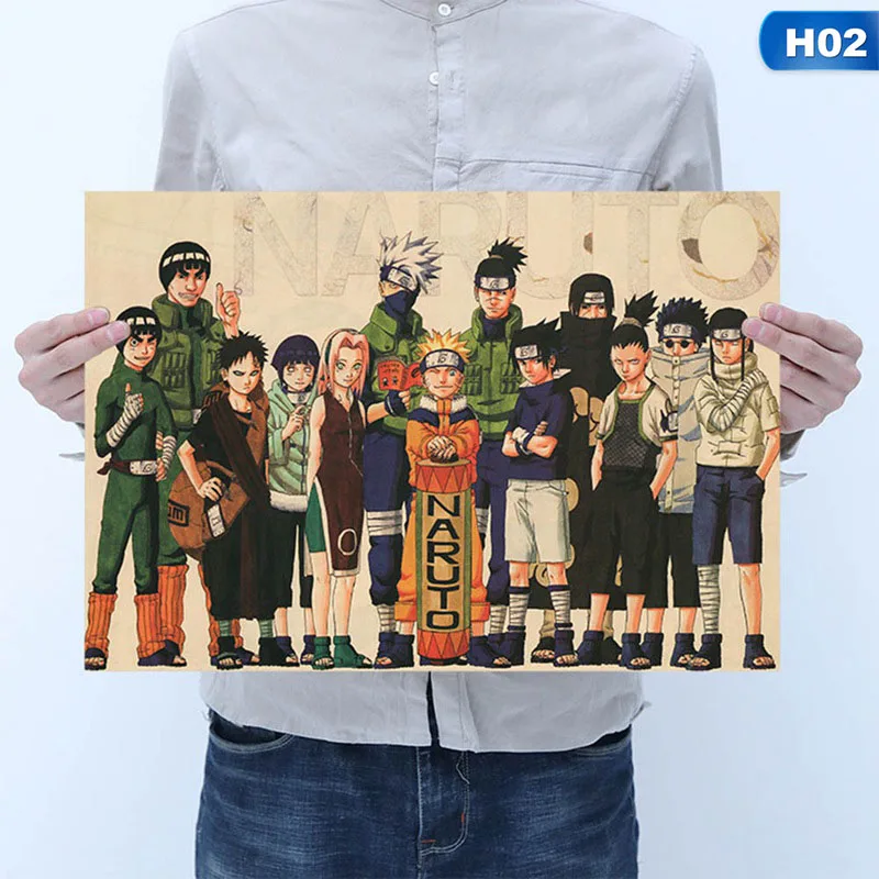 Наруто Shippuden Аниме игра плакат искусство из шелковой ткани с принтом 51x35 см Саске Настенная картина декор комнаты - Цвет: 2