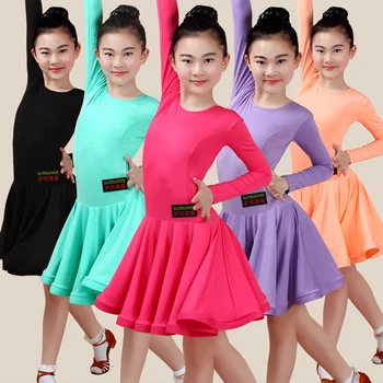 

New Latin Dance Girls Dancing Waltz Tango Dress Kids Salsa Costume Rumba Fashion Modern ChaCha Competition stipulations test