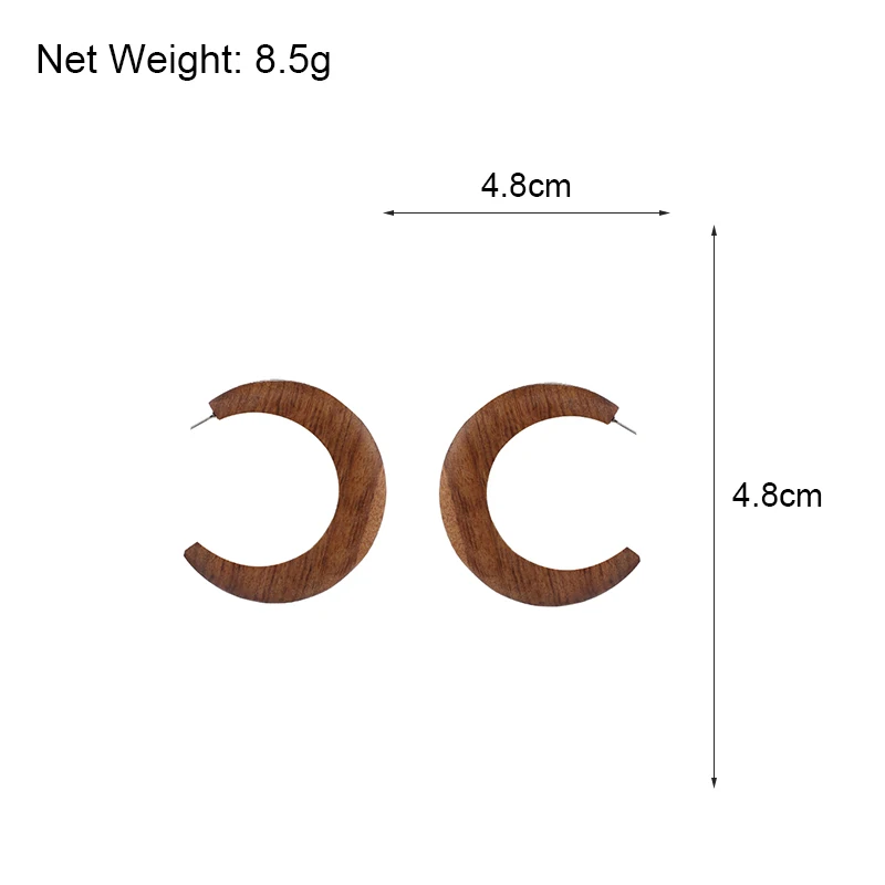 AENSOA, большие деревянные серьги коричневого цвета C-Stye, геометрические массивные винтажные большие круглые деревянные серьги, кольцо, модное ювелирное изделие, подарок