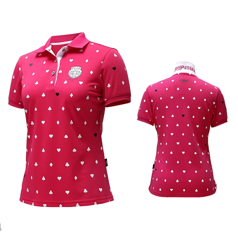 PGM Golf Shirt Woman Summer Outdoor Sport Short Sleeve Clothes T-shirts Clothes Golf Apparel