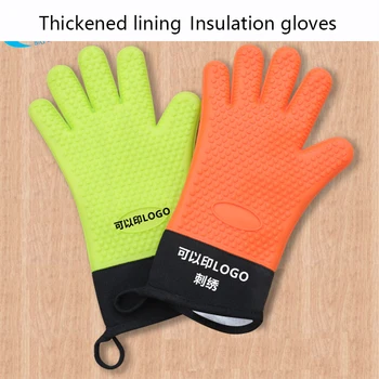 

hickened non-slip silicone gloves microwave oven anti-scald thermal insulation gloves heat resistant gloves oven mitts oven mitt