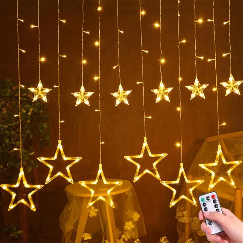 

220V LED String Light Fairy Curtain Lamp 3.5M Star Christmas Garland For Home Holiday Wedding Party Outdoor New Year Decor