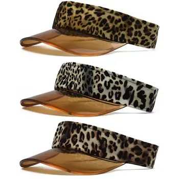 

2020 New Summer Seaside Resort Beach Sunshade Hat Fashion Leopard-print Outdoor Sunhat Adjustable Sport Headband Visor Cap