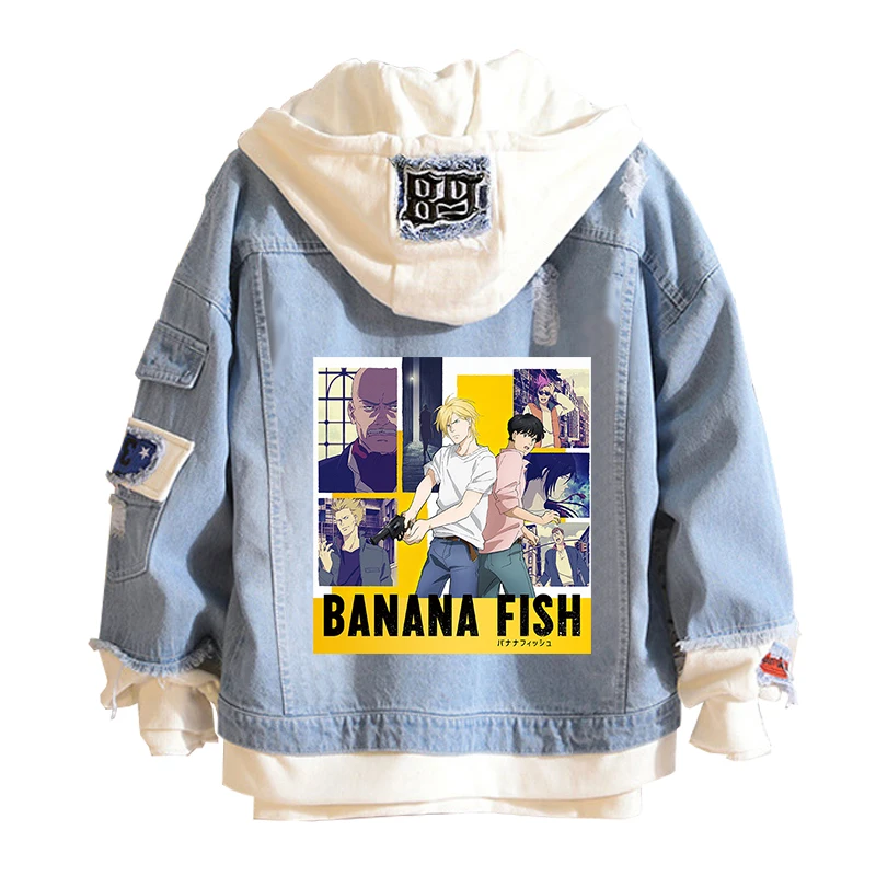 Banana Fish Aslan Jade Callenreese Cosplay Hoodie Ash Lynx Denim Jackets  Okumura Eiji Hooded Sweater Coat Unisex Top - AliExpress