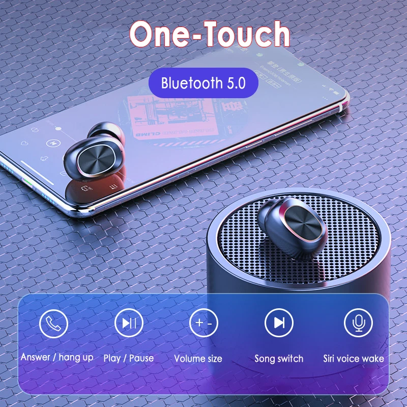 TWS Wireless Headphones 8D Stereo Sound Bluetooth V5 0 Earphones Sports Earbuds Headsets Noise Cancel Waterproof Touch control