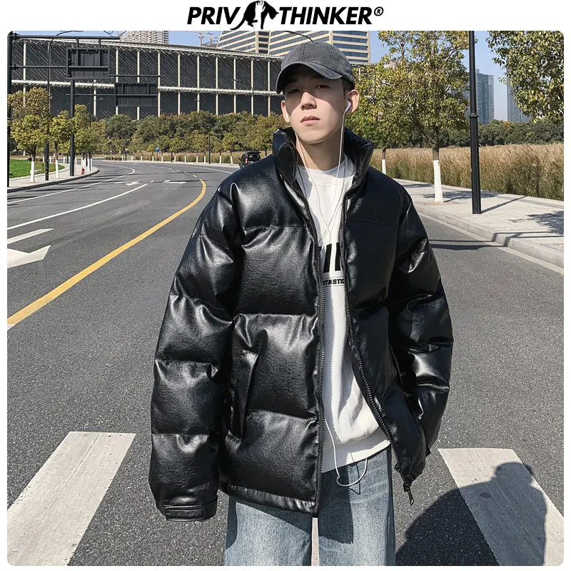 Privathinker мужские зимние куртки больших размеров, пальто для мужчин, свободная однотонная парка, Мужская Уличная одежда, утолщенные теплые парки, модные