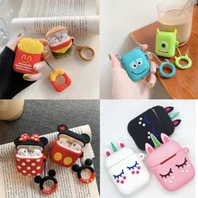 Силиконовый чехол для airpods 2 airpods, чехол с милым единорогом, розовый мультяшный защитный чехол, беспроводной чехол для наушников air pods 2, чехол