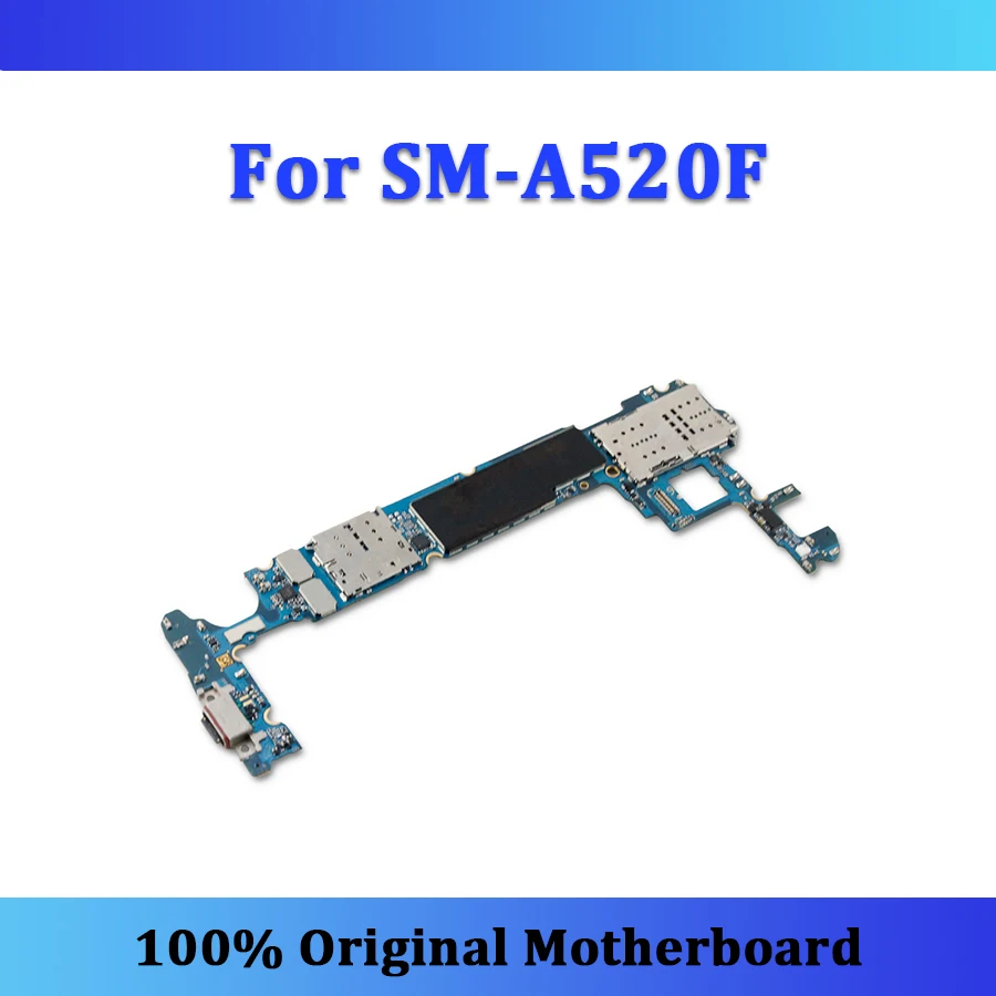 

A5 motherboard unlocked for Samsung Galaxy A5 A520F motherboard with full chips tested mainboard Android logic board single sim