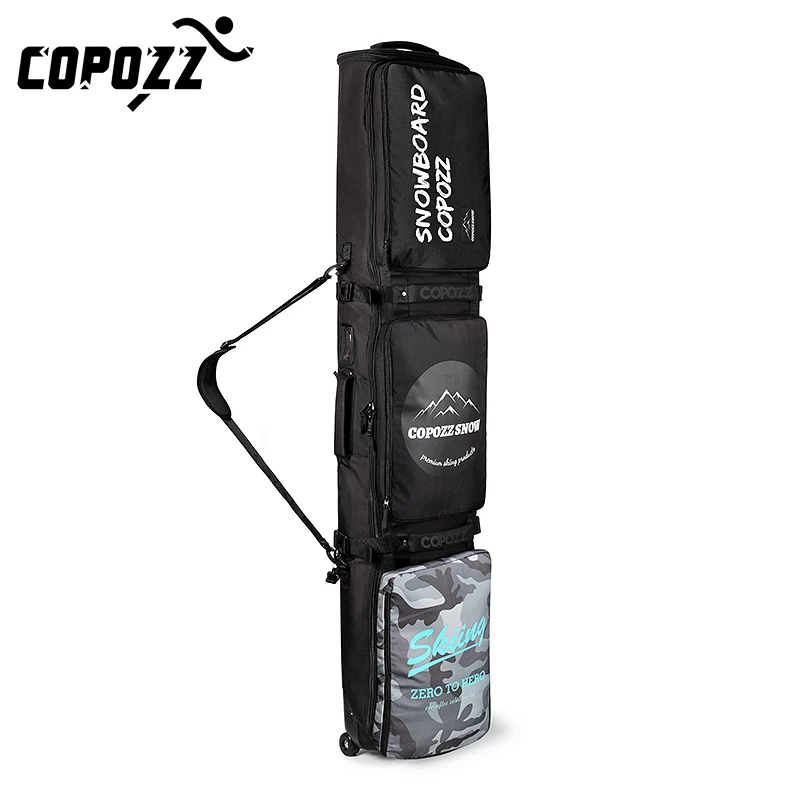 COPOZZ Adult Ski Bags 158cm 168cm Big Roller Snowboard Bag with Wheels Waterproof Backpack Single Shoulder Bag Snowboard Cover
