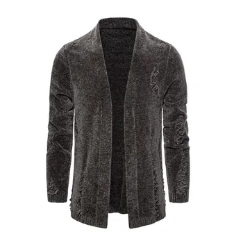 

CYXZFTROFL 2019 Autumn Winter Men's SweaterCoat Faux Fur Wool Sweater Jackets Men Cardigan Knitted Thick Coat Casual Knitwear