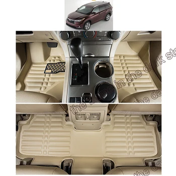 

lsrtw2017 leather car floor mats carpet rug for toyota highlander 2011 2012 2013 2014 2015 2016 2017 2018 2019 accessories parts