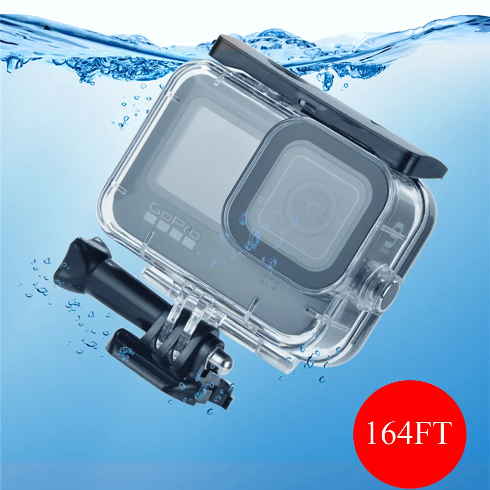 

Водонепроницаемый чехол для GoPro Hero 9 Black, 50 м/футов глубокий подводный погружной бокс защитный чехол для дайвинга с креплением из прозрачного стекла