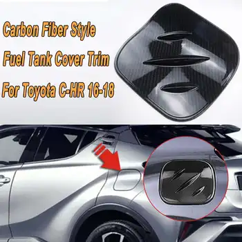 

1Pcs Car Body Gas Fuel Oil Tank Cover Cap Sticker Trim ABS Carbon Fiber Color Auto Car Parts For Toyota CHR C-HR 2016-2018