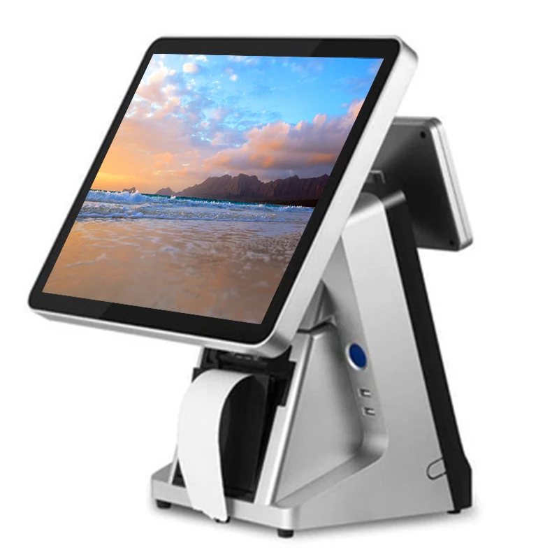 

POS system 15 inch capacitive touch screen cash register machine with built-in VFD and 80mm printer for Convenience store