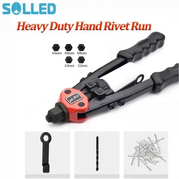 

Hand Riveting Tools Set Manual Blind Rivets with Drill Bit Wrench 50pcs 4x10mm Rivets