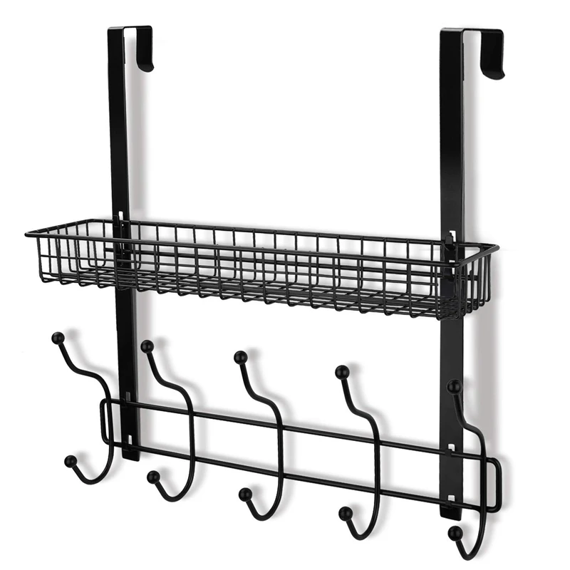 

Kitchen Storage Rack Spice Cooker Shelf Wall Mounted Hanging Basket Door Back Hanger Multifunction