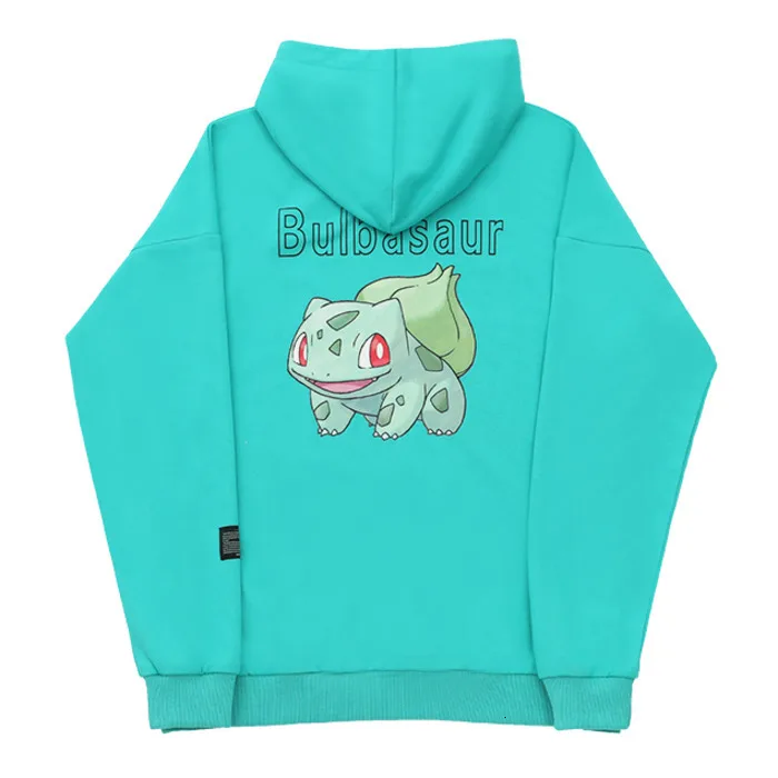 Fall New Fashion Unisex Sweatshirt Pokemon Pikachu Jigglypuff Print Casual Oversized Hoodie Couple Hooded Pullover Top - Цвет: green