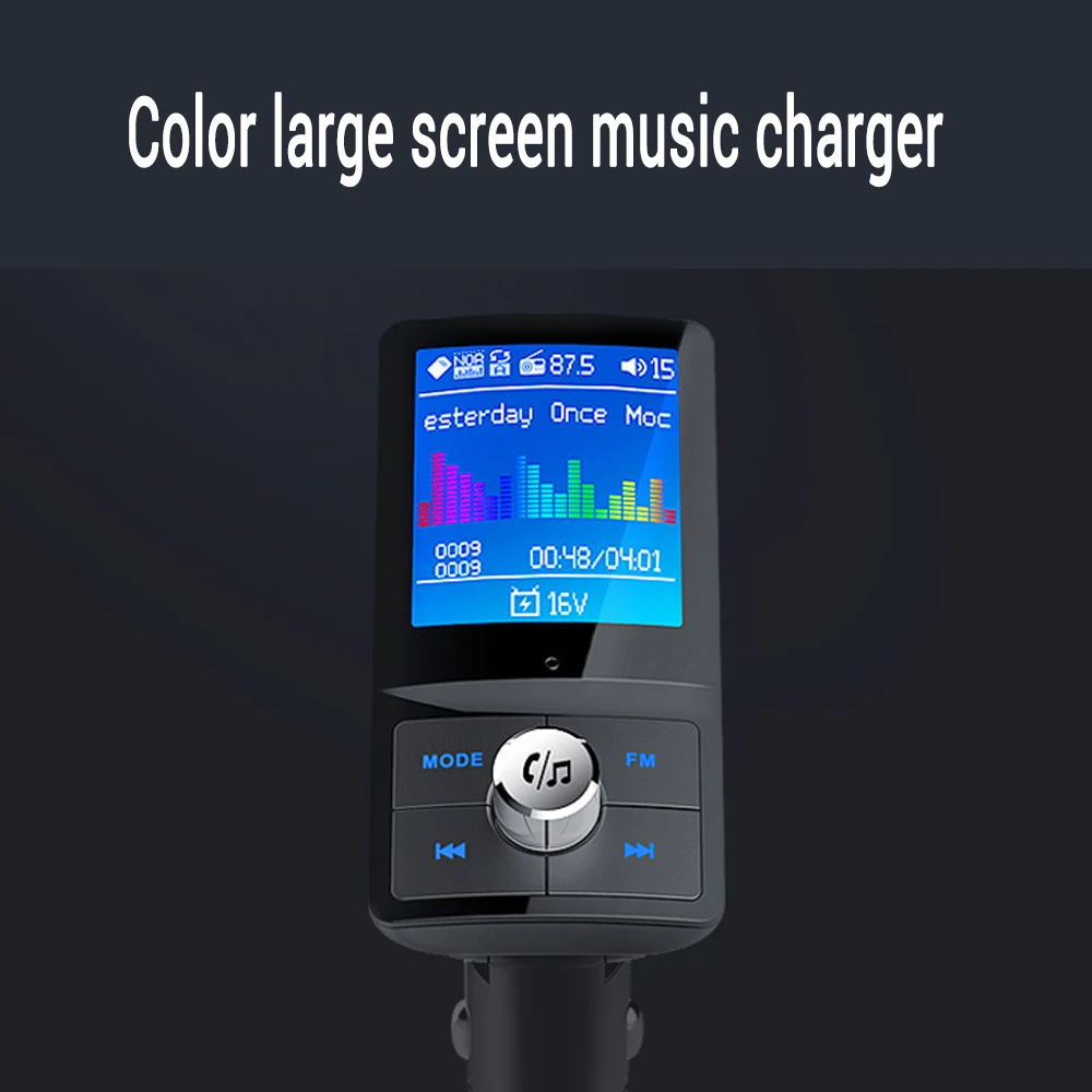 Автомобильный MP3-плеер, Bluetooth, fm-передатчик, Aux In 5EQ, музыка, 1,77 дюйма, ЖК-дисплей, Bluetooth 4,2, гарнитура, автомобильный комплект, 2-USB зарядное устройство, поддержка TF карты