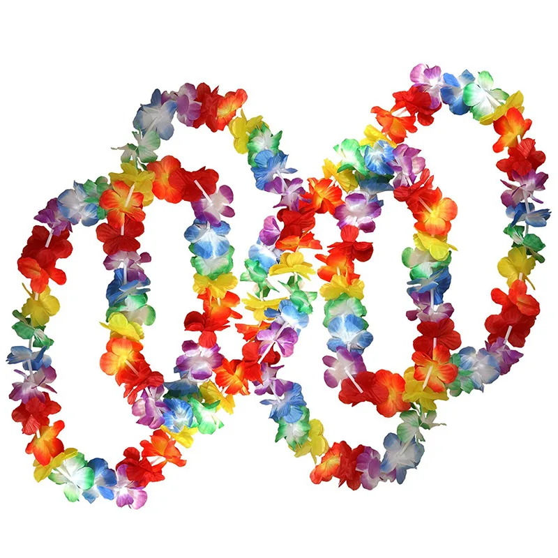 50 x Tropical Hawaiian Flower Necklaces by - Large Lots of Hawai Floral Suit Perfect Accessories for Theme Birthdays | Дом и сад