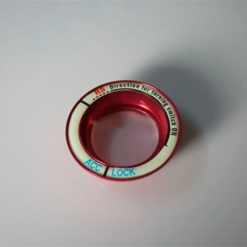 Светящийся автомобильный замок ключ зажигания Замочная скважина украшение кольцо Крышка для Ford второго поколения Авто аксессуары наклейка на автомобиль и наклейки - Название цвета: Красный