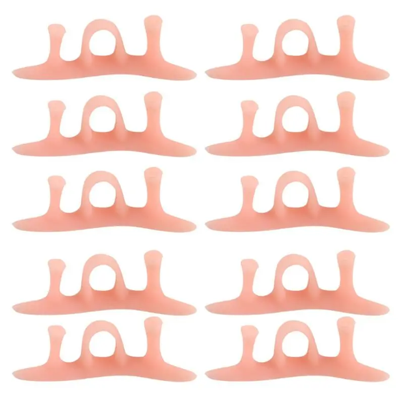 Nude 10 Pairs Унисекс Улитка-образный вальгусный ортодонтический обезболивающий СЭБС силиконовый разделитель пальцев при Наросте корректор перекрывающий выпрямитель - Цвет: Nude 10 Pairs