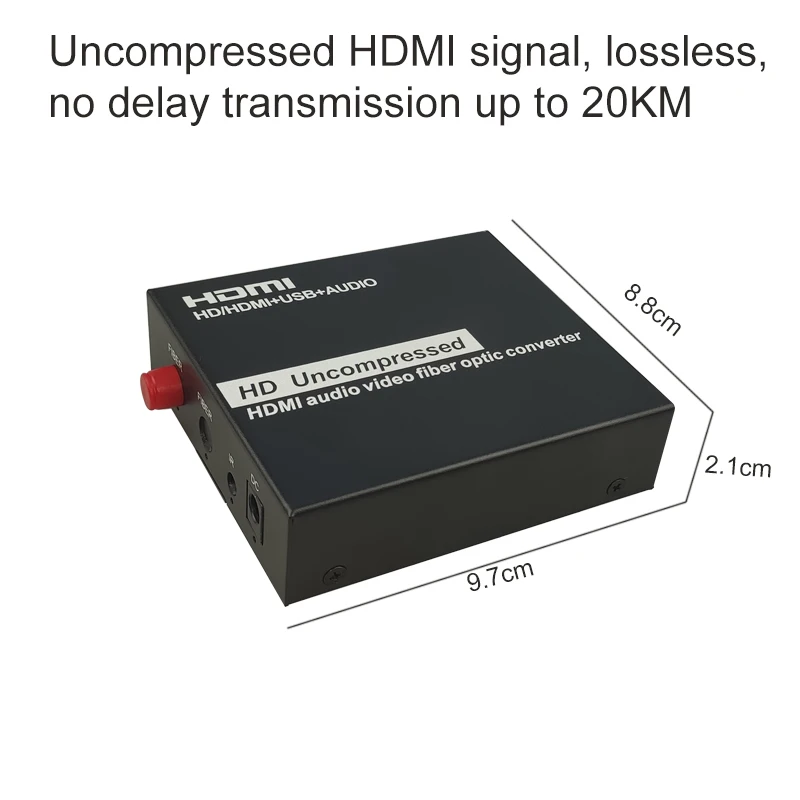 HDMI KVM USB-удлинитель через оптоволоконный преобразователь Передача сигнала HDMI KVM USB Без потерь и без задержки1080P / 60 Гц