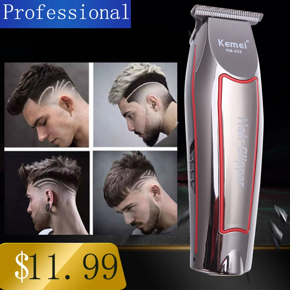 

Kemei Electric Hair Trimmer Rechargeable Hair Clipper Cordless Shaver Men Baldheaded Hair Clipper Barber Hair Cutting Machine