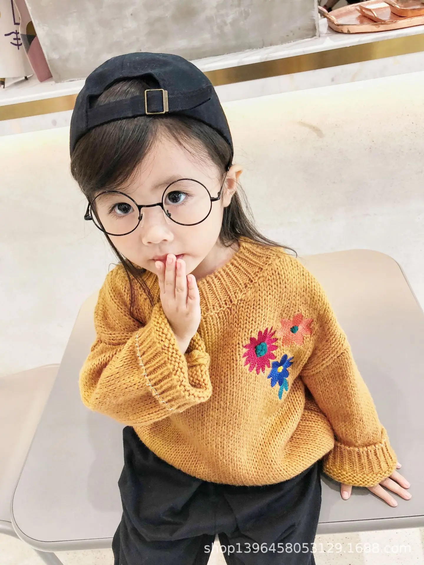 Свитер для девочек; Новинка года; Лидер продаж; детская одежда в Корейском стиле; пуловер с длинными рукавами и круглым вырезом; свободный Детский свитер