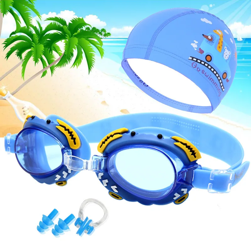 

Set CHILDREN'S Swimming Goggles High-definition Waterproof Anti-fog BOY'S Girls Teenager Large Frame Swimming Glasses Kids Carto