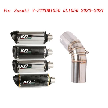 Slip On Motorcycle Exhaust Mid Link Pipe And 51mm Muffler Stainless Steel Exhaust System For Suzuki V-STROM1050 DL1050 2020-2021