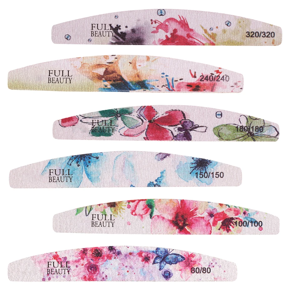 1pcs Washable Colorful Nail Files Grinding 80/100/150/180/240/320 Flower Design Block Buffer Manicure Tools LY1523