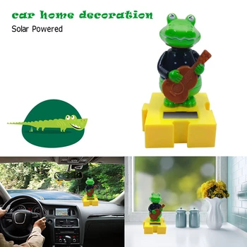 

New Car Solar Powered Toys Dancing Swinging Animated Dancer Toy Auto Windowsill Decoration Car Interior Accessory Musician Frog