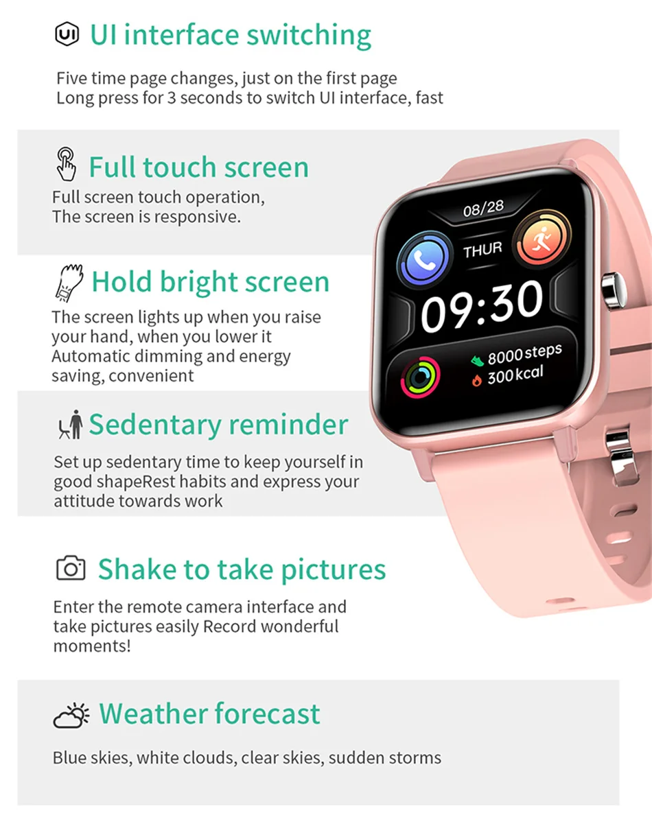 2022 New Bluetooth Answer Call Smart Watch Women Men Full Touch Dial Call Fitness Tracker IP67 Waterproof Smartwatch Woman+Box