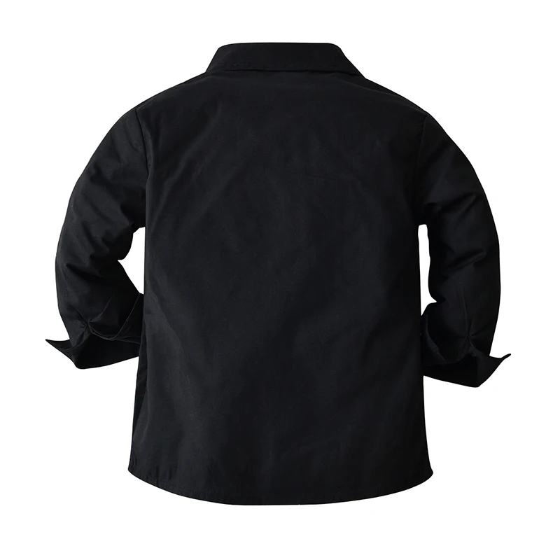 Spring Autumn Baby Boy Shirts Black Long Sleeve Lapel Cardigan Shirt Casual Kids Gentleman Blouses Tops Toddlers Boys Clothes kids shirts boys shirts