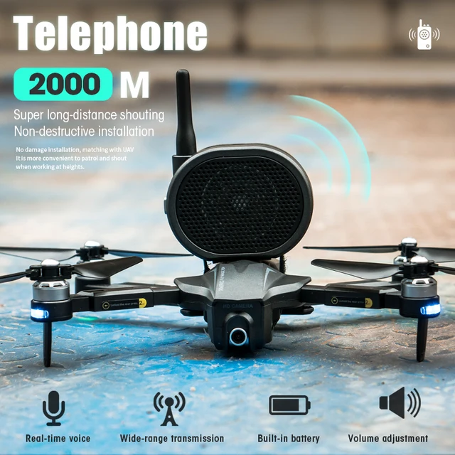 Drohnenlautsprecher Lautsprecher 2000m Steuerabstand für X8se Mini 2 / Air  2 / Phantom / FPV-Drohne