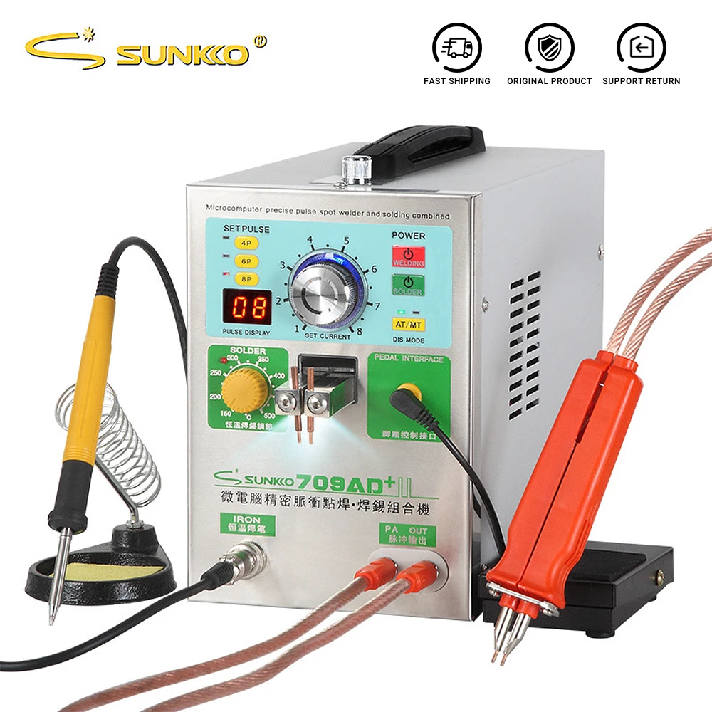 SUNKKO 709AD+ Battery Spot Welder 3.2KW Automatic Sensing Pulse Welding Lithium Battery Pack Nickel Strip Spot Welding Machine