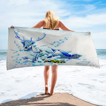 

New Style Ocean style bath rectangular creative underwater world print sunscreen beach towel shawl bath towel
