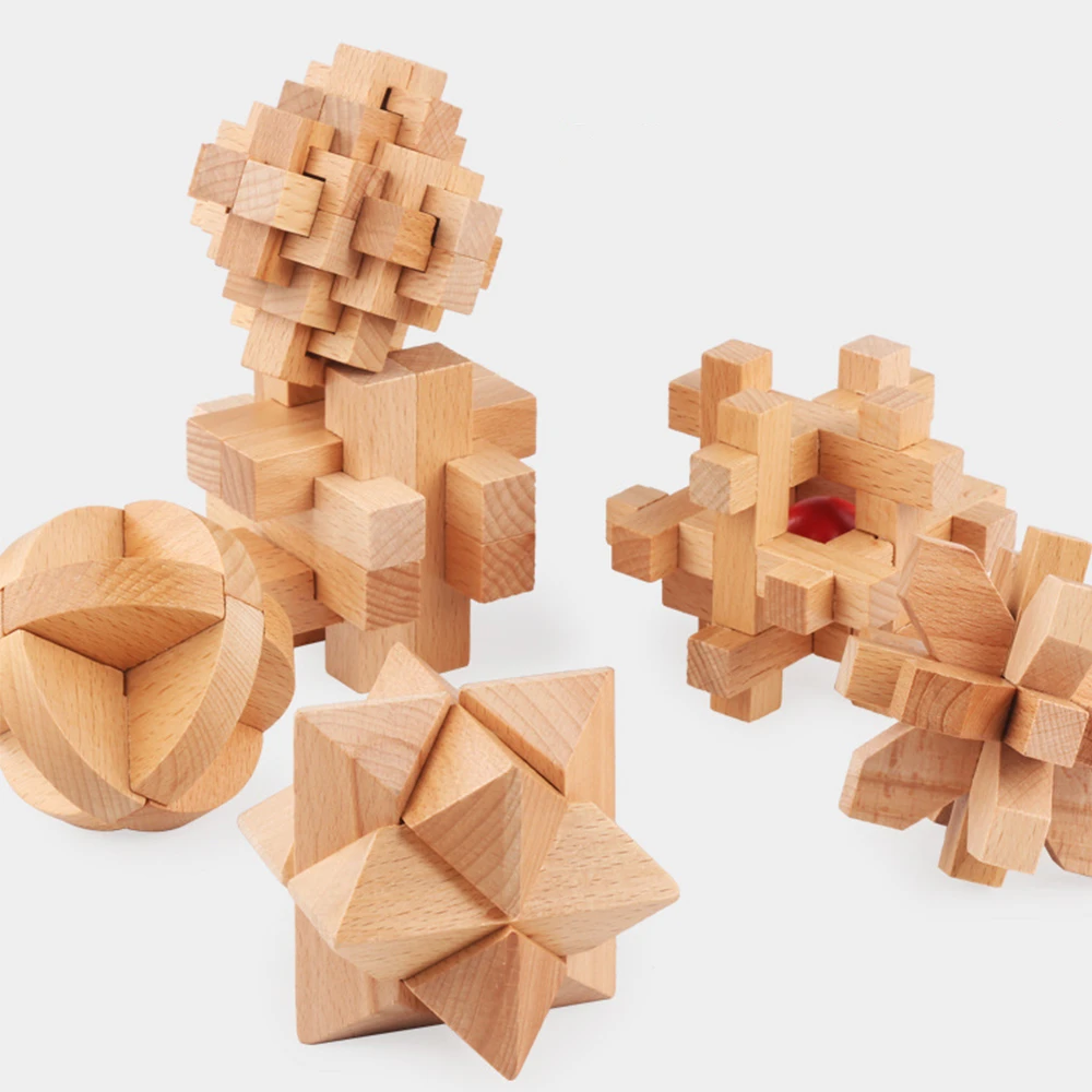 wooden kong ming lock puzzle