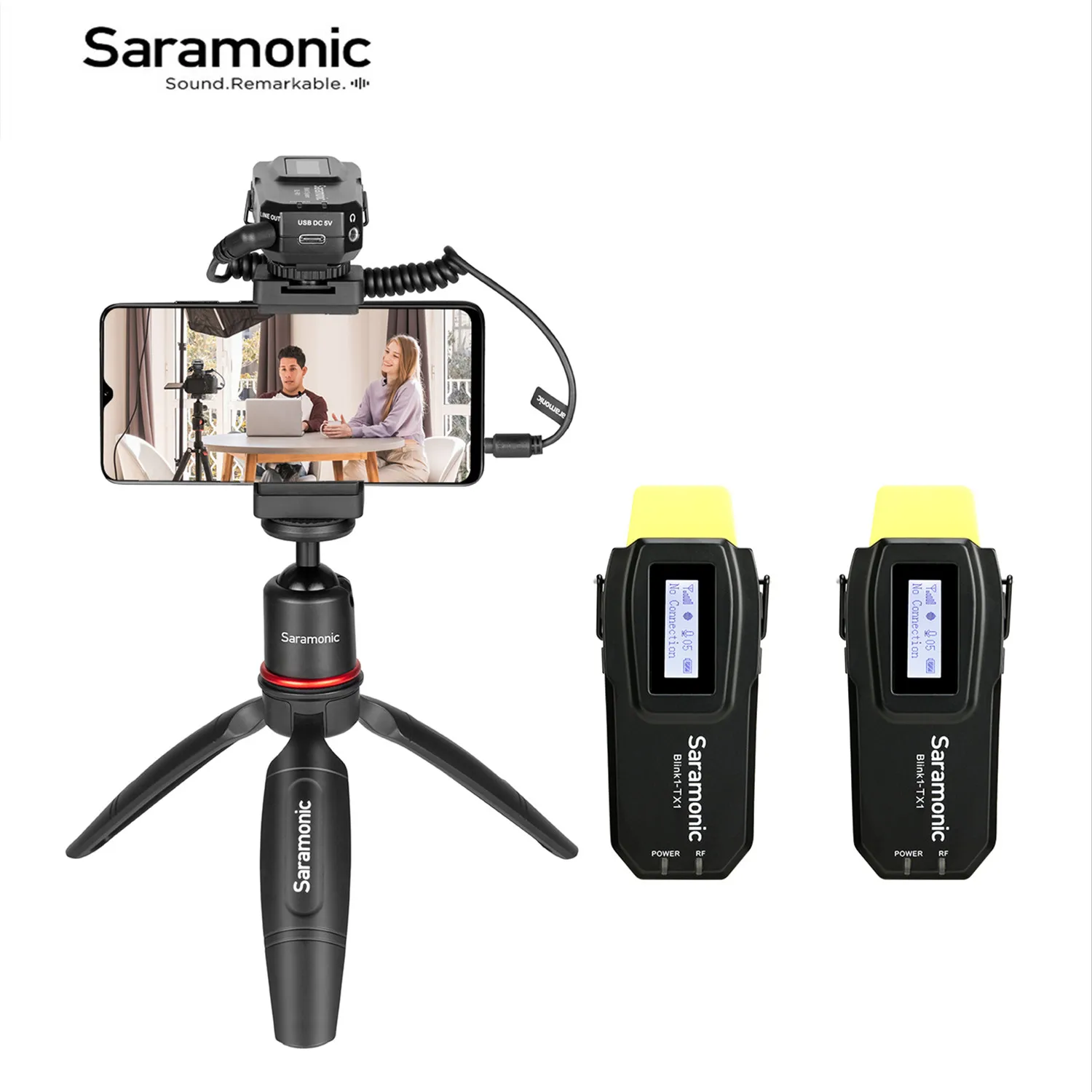 Беспроводная микрофонная система Saramonic Blink1 Kit2(TX + RX) TDMA-качественный звук для