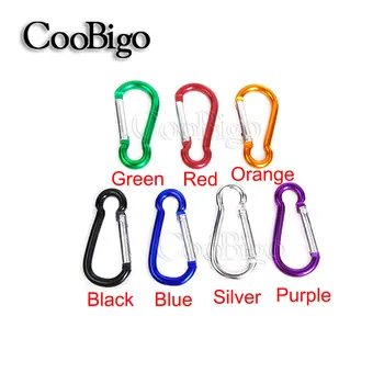 

100pcs Carabiner D-Ring Snap Hook Aluminum Key Chain Clip Keychain Hiking Camping Keyring Water Bottle Parts