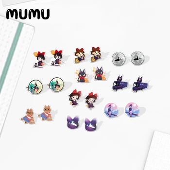 

2020 New Kiki's delivery Service Stud Earring Cute Kiki Acrylic Earrings Resin Shrinky dinks Epoxy Handmade Jewelry