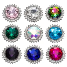 20 шт. новые круглые кристаллы металлические кнопки ювелирные изделия 18 мм кнопки подходят оснастки браслеты Кнопка ювелирные изделия