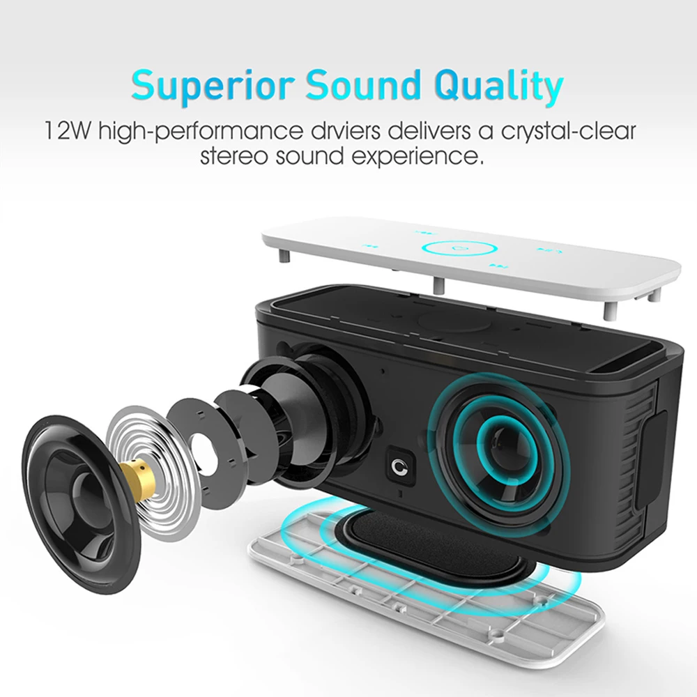US $69.99 DOSS Portable Wireless Bluetooth Speaker SoundBox Touch Control Stereo Sound Box Bass Subwoofer Loudspeaker AUX for Computer