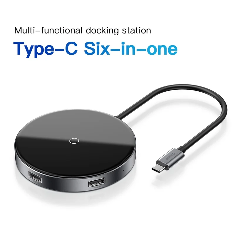 Baseus USB Type C HUB to HDMI 4k USB 3.0 HUB Type-c PD Power Adapter For MackBook Pro Air Qi Wireless Charger USB-C Splitter HAB