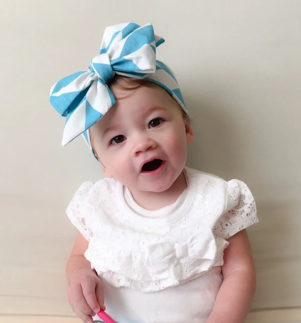 

Spring And Summer New Style Children Rabbit Eared Hair Band Handmade Fabric Flexible Bow Headband Headdress