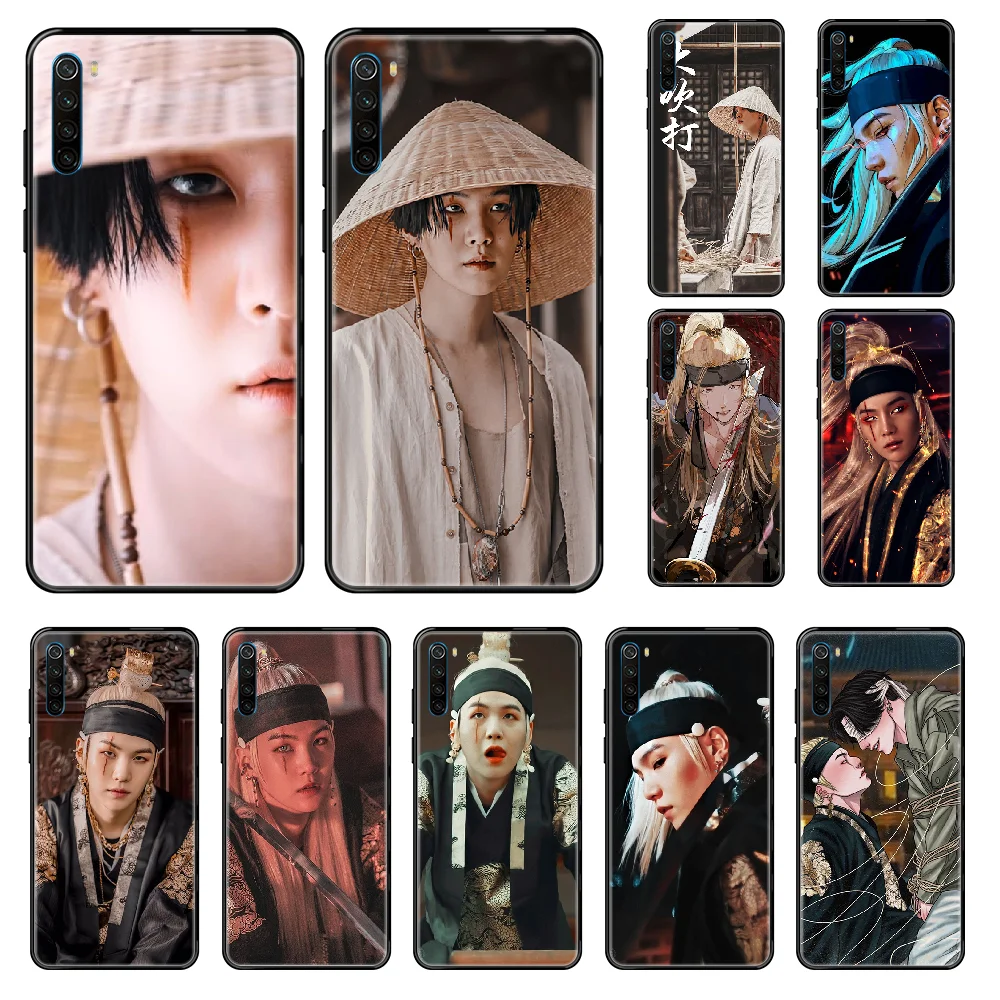Чехол Agust D suga king для Xiaomi Redmi Note S2 4 5 6 7 8 A S X Plus Pro черный силиконовый бампер чехол из