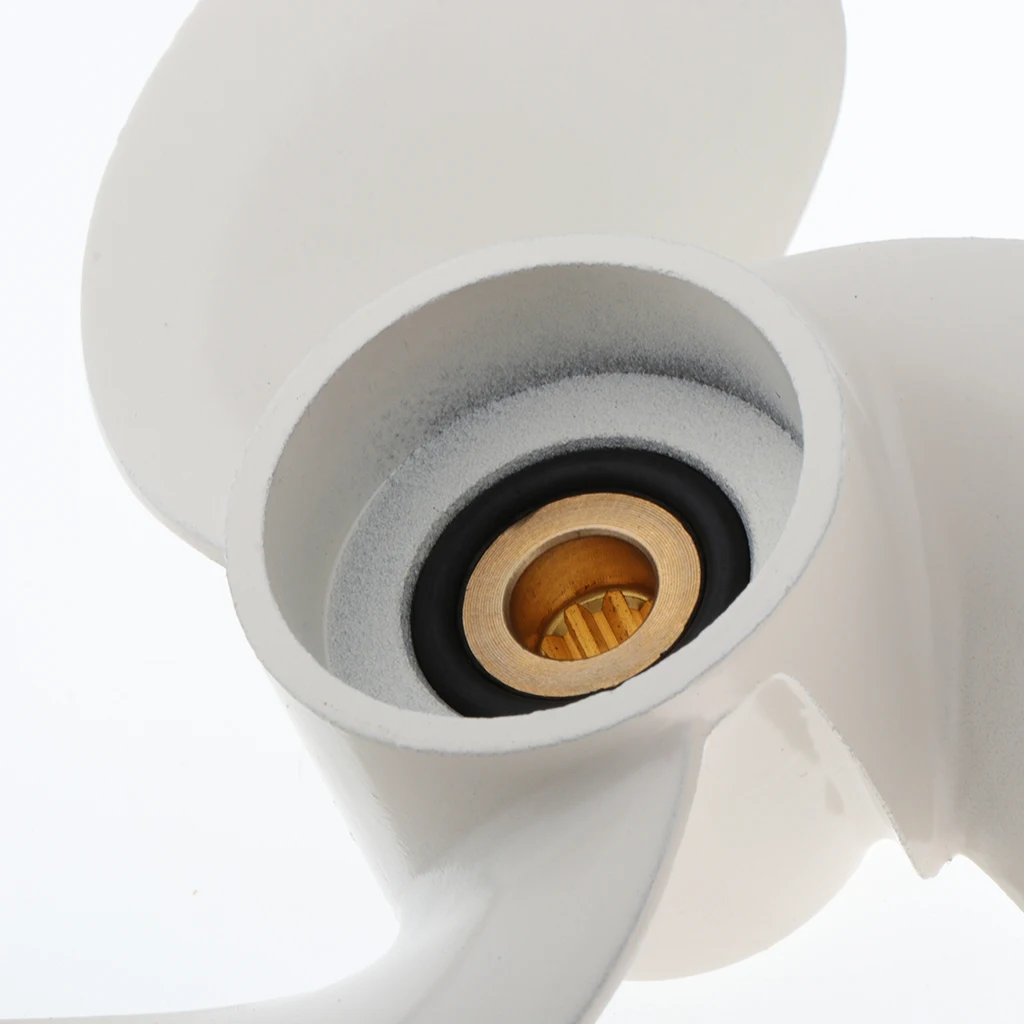 PROFESSIONAL MARINE PROPELLER 2.5 HP WHITE FINISH for Yamaha 7 1/4 X 6 BS marine propeller