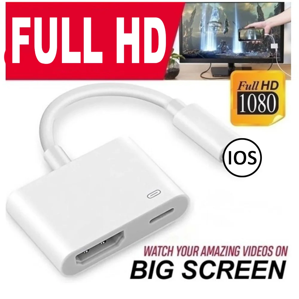 AV ТВ адаптер для iphone 1080P HDMI-совместимый порт с зарядным адаптером кабель IPad/IPhone 6 7 8
