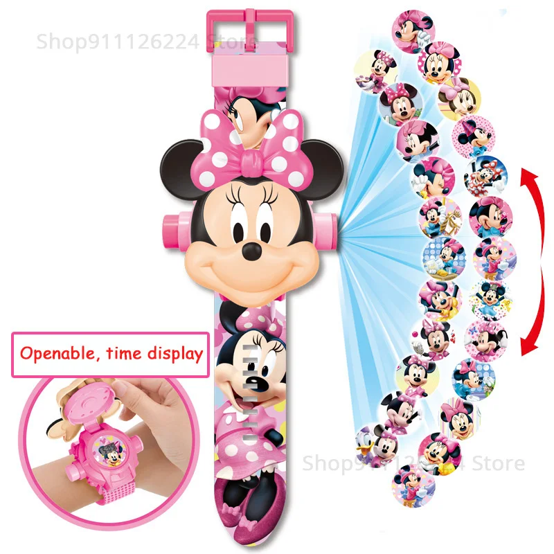 Montre Projecteur Minnie Mouse Enfant - Rose - Affichage Heure