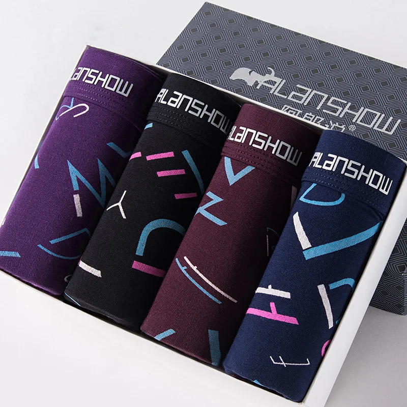 

4Pcs/lot Mens Underwear Soft Boxers Modal Boxer Men Solid Boxer Shorts Plus Size Boxers Comfortable Mens Underwear